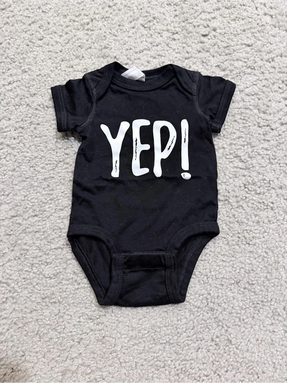 Black “Yep!” Onesie